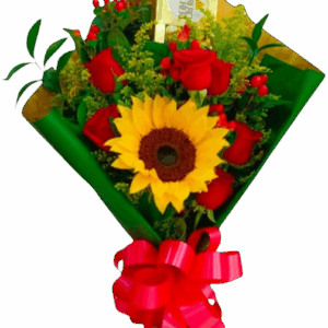 Ramillete girasol en medio